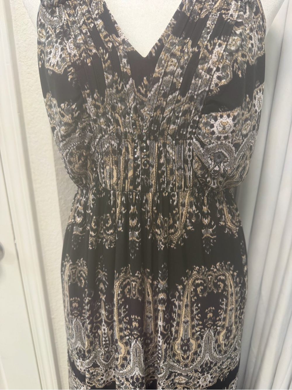 Style & Co. Boho Paisley Embellished Sleeveless Maxi Dress Black Size M NWT - Picture 4 of 4